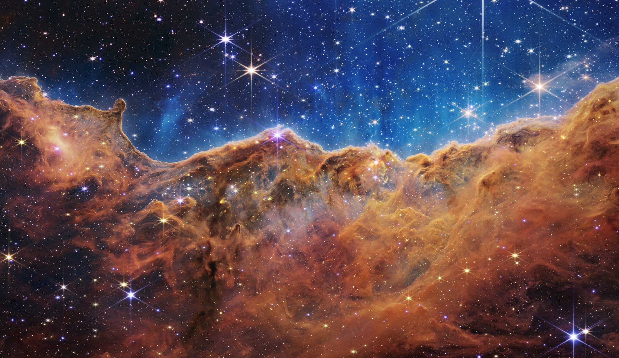 Carina Nebula, a giant star-formation cloud taken with JWST, 2022